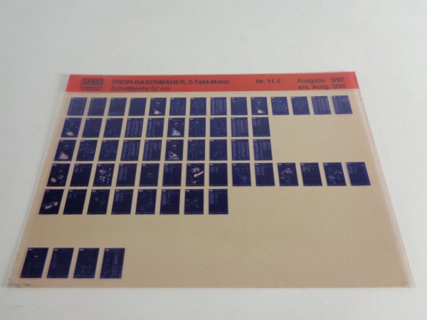 Microfich Teilekatalog Sabo Profi-Rasenmäher 52 cm, 2-Takt-Motor von 05/1997