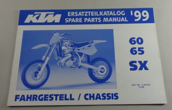 Teilekatalog KTM 60 / 65 SX Baujahr 1999 Fahrgestell