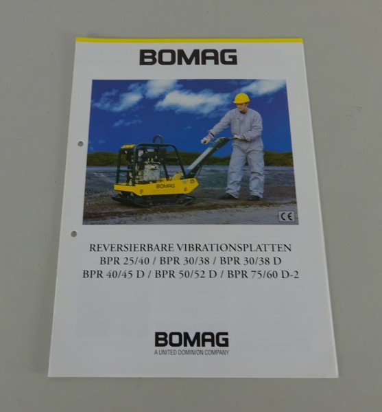 Prospekt Bomag Vibrationsplatten BPR 25/40 - BPR 75/60 D-2 Stand 01/1997