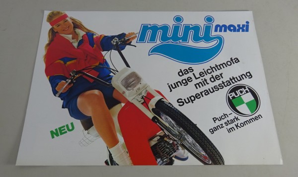 Prospektblatt / Broschüre Puch Mini Maxi Stand 1983