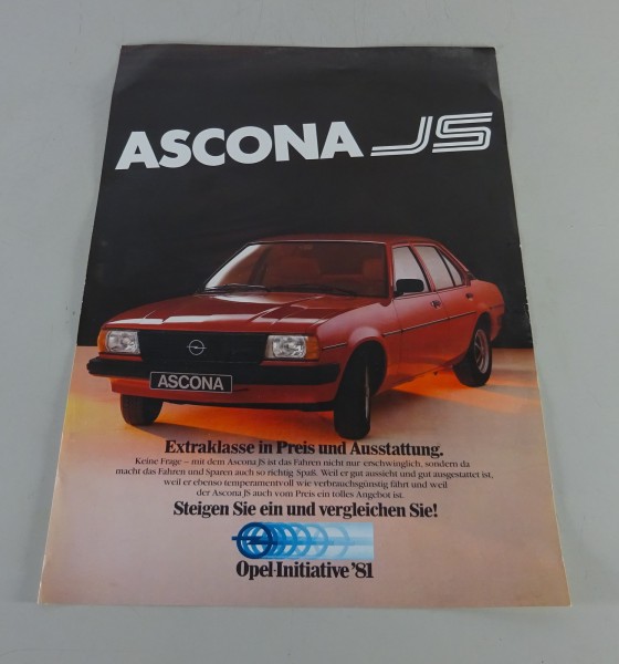 Prospektblatt / Broschüre Opel Ascona B J5 Stand 02/1981