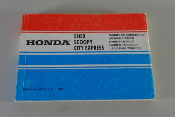 Betriebsanleitung / Handbuch Honda SH 50 / Scoopy / City Express Stand 1988