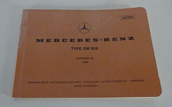 Bildkatalog / Ersatzteilkatalog Mercedes-Benz Dieselmotor OM 326 Stand 10/1962