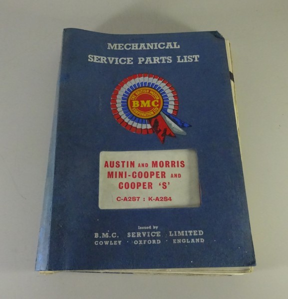 Teilekatalog / Parts List BMC Austin Mini Cooper + Cooper S Mechanic von ca 1965