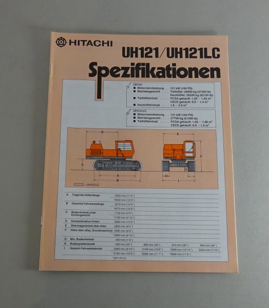 Prospekt / Broschüre Hitachi Spezifikationen UH 121 / UH121LC Stand 06/1982