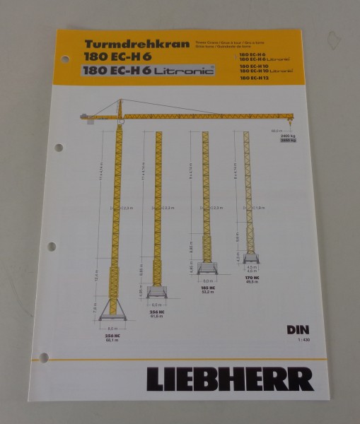 Datenblatt Liebherr Turmdrehkran 180 EC-H 6 / Litronic von 03/2004