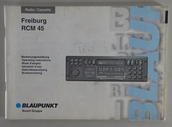 Bedienungsanleitung Blaupunkt Autoradio Freiburg RCM 45 Stand 04/1995