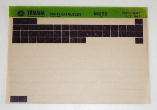Microfich Parts Catalogue / Ersatzteilkatalog Yamaha MS 50 Stand 10/85