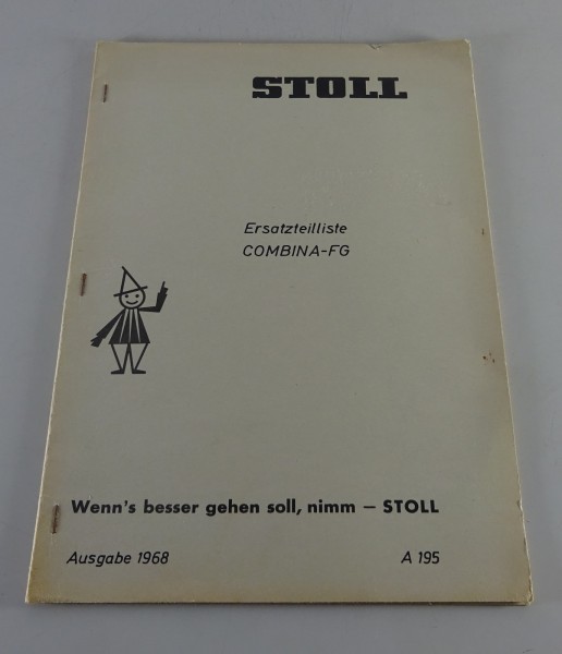 Teilekatalog Stoll Frontladergabel Combina-FG Stand 1968