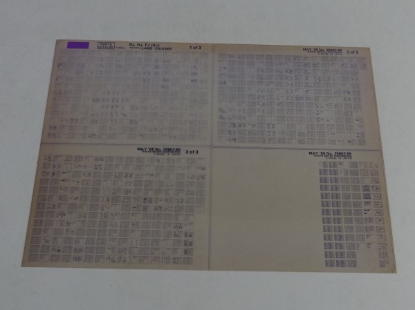Microfich Teilekatalog / Ersatzteilliste Toyota Land Cruiser BJ, HJ, FJ 05/1986