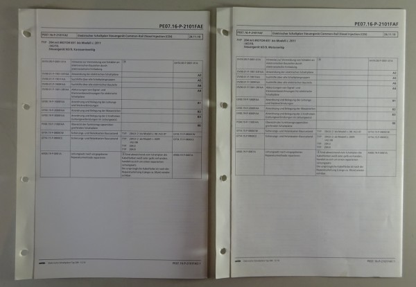 Schaltplan Mercedes-Benz W204 Common-Rail Diesel Injection Motor 651 Stand 12/10