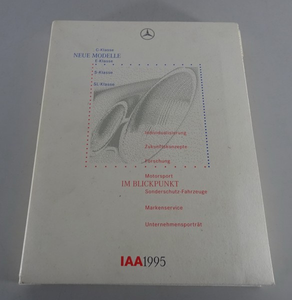 Pressemappe Mercedes-Benz IAA 1995 mit W202 / W210 / W140 / R129 Stand 1995