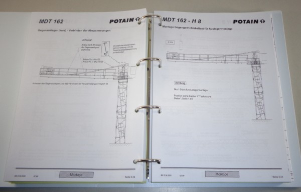 Betriebsanleitung / Handbuch Potain BKT Kran MDT 162 Stand 03/1999