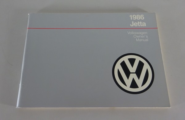 Owner´s Manual / Handbook VW Jetta 2 / II USA / Canada 1986 Model from 02/1986