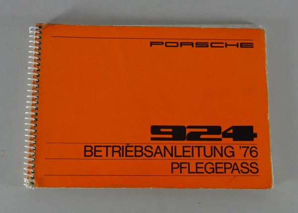 Betriebsanleitung / Handbuch / Pflegepass Porsche 924 125 PS MJ 1976 Original
