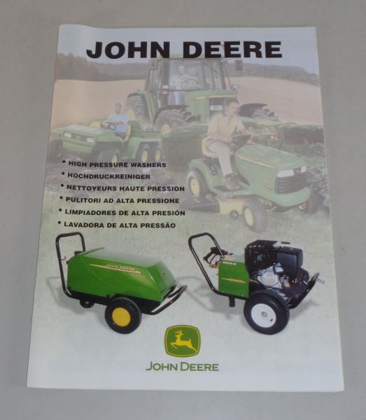 Prospekt / Broschüre John Deere Hochdruckreiniger mit Elektromotor / Benzinmotor