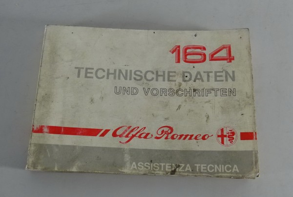 Handbuch Technische Daten und Vorschriften Alfa Romeo 164 Stand 04/1990