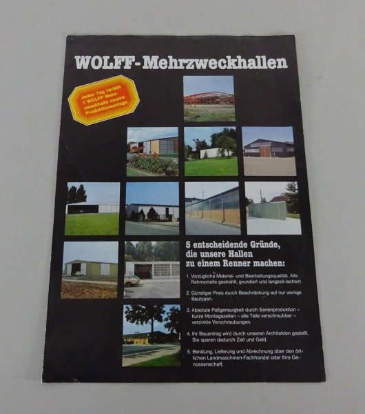 Prospekt / Broschüre Wolff Mehrzweckhallen-Programm Stand 1984