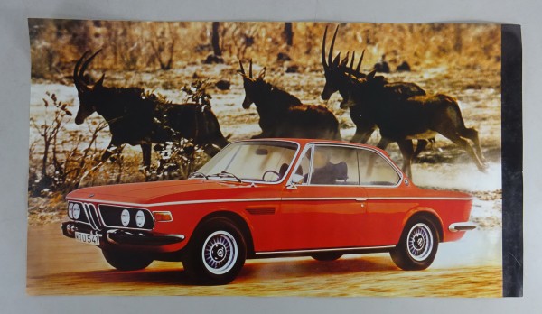 Originales Poster BMW E9 Seitenansicht aus den 70er Jahren