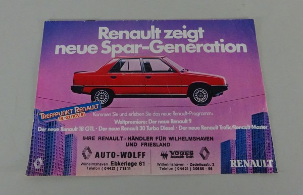 Prospekt / Broschüre Renault Programm '81 Stand 11/1981