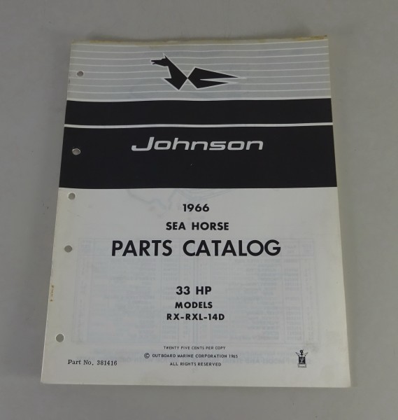 Teilekatalog OMC Johnson Outboards / Außenborder 33 PS Models von 1965