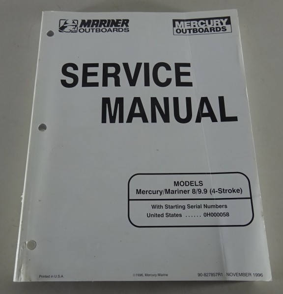 Workshop Manual / Service Manual Mercury Mariner 8 / 9.9 Viertakt Stand 11/1996