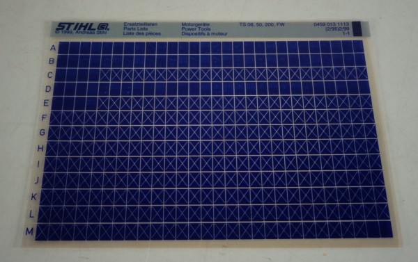 Microfich Teilekatalog / Parts List Stihl Trennschleifer TS 08 / 50 / 200, 02/99