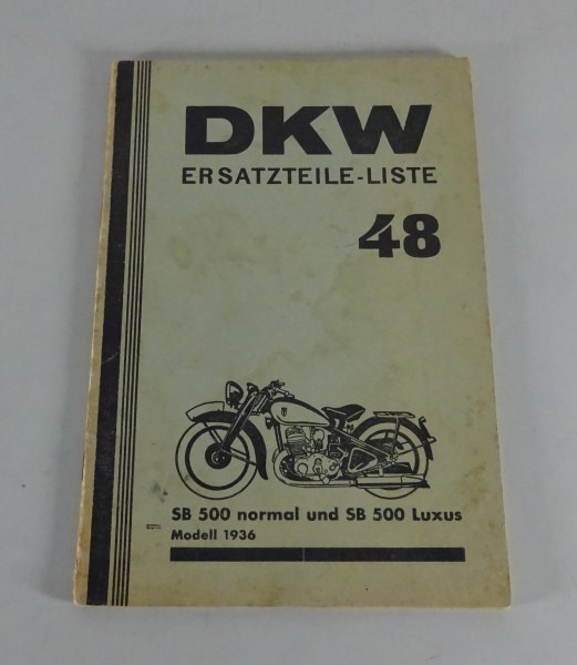 Teilekatalog / Ersatzteilkatalog DKW SB 500 / SB 500 Luxus Stand 11/1936