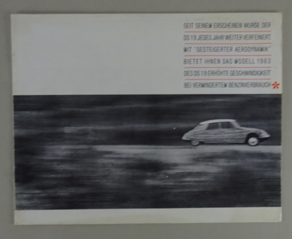 Prospekt / Broschüre Citroen DS 19 von 1963 auf deutsch
