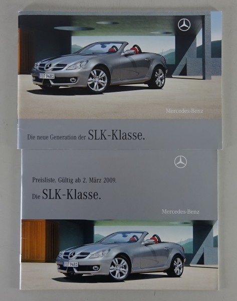 Prospekt / Preisliste Mercedes-Benz SLK 200, 280, 350, 55 AMG Typ R171 von 2009