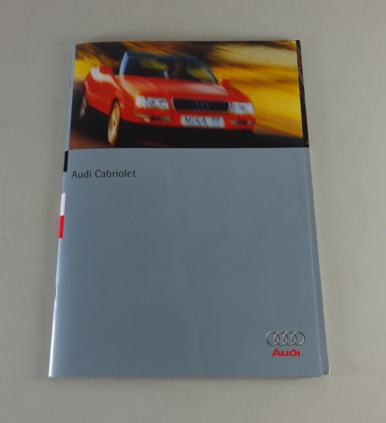 Prospekt / Broschüre Audi Cabriolet Typ 89 + Sonderausstattungen Stand 01/1996