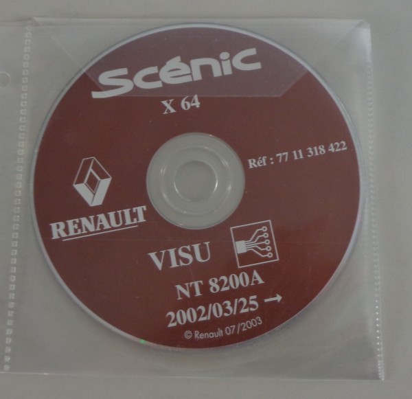 Elektrische Schaltpläne auf CD Renault Scenic X64 Modelljahr ab 03/2002