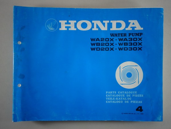 Teilekatalog Honda WA20X / 30X WB20X / 30X WD20X / 30X Pumpe von 1985