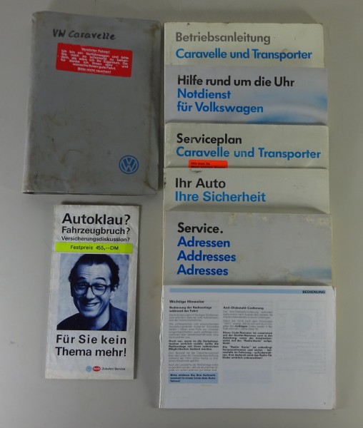 Bordmappe mit Betriebsanleitung VW T4 Multivan Caravelle Transporter von 3/1991