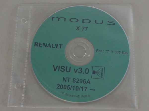 Elektrische Schaltpläne auf CD Renault Modus X77 Modelljahr ab 10/2005