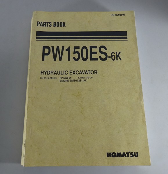 Parts Catalogue / Teilekatalog Komatsu Hydraulikbagger PW150ES-6K Stand 12/2001