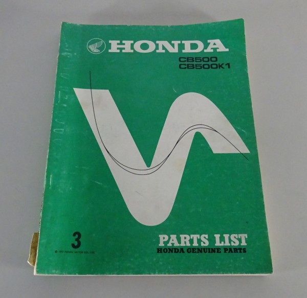 Teilekatalog / Spare Parts List Honda CB 500 / CB 500 K1 Stand 1975
