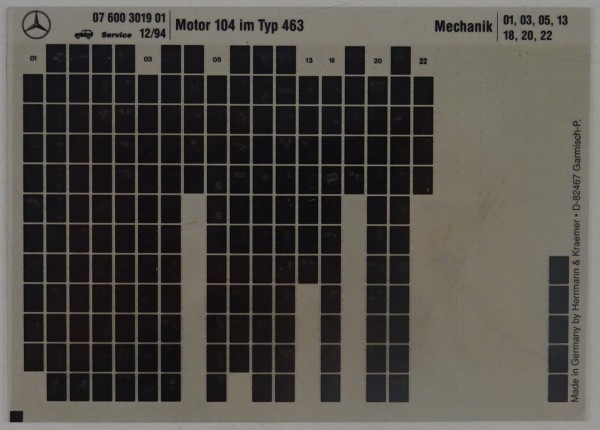 Microfich Werkstatthandbuch Mercedes G 320 G-Modell / G-Klasse W463 Motor M 104