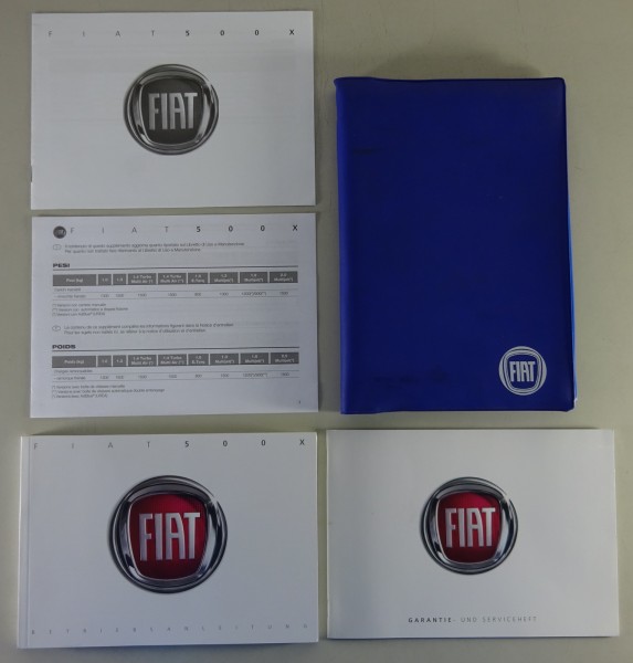 Bordmappe mit Betriebsanleitung Fiat 500 X Benzin + Diesel Stand 01/2015
