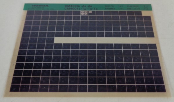 Microfich Ersatzteilkatalog Honda CM 400 AZ / Aa / Ab / Tz / Ta / Tb / Tc 1982