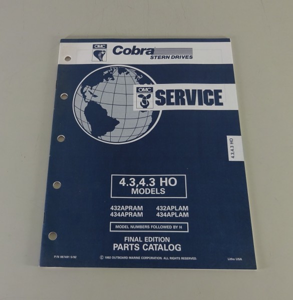 Teilekatalog OMC Stern Drivers 4.3 / 4.3 HO Models Stand 05/1992