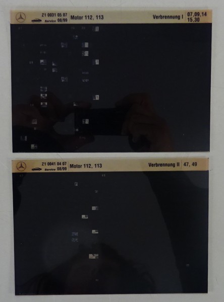 Microfich Teilekatalog Mercedes-Benz Motor M 112 / 113 Verbrennung I-II 08/1999