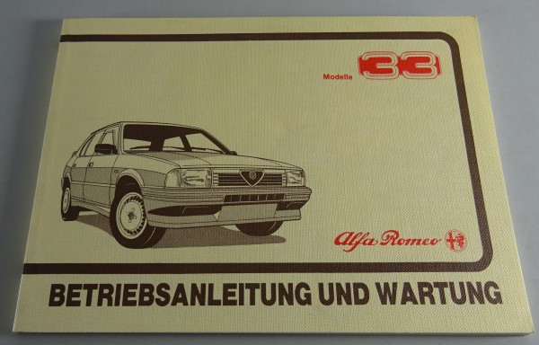 Betriebsanleitung / Handbuch & Wartung Alfa Romeo 33 Stand 03/1987