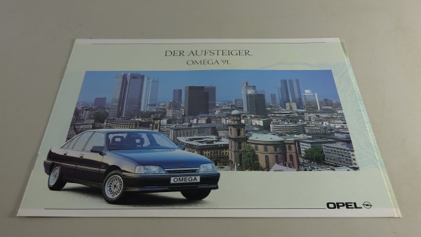 Faltprospekt / Prospekt Opel Omega A 2 - Der Aufsteiger '91 Stand 10/1990