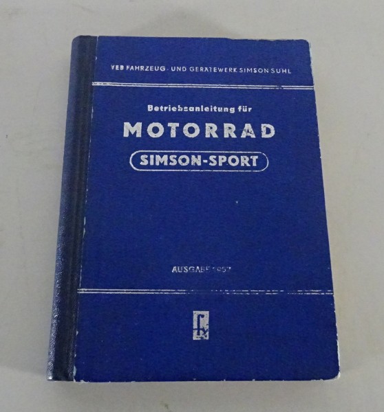 Betriebsanleitung / Handbuch Motorrad Simson AWO 425 Sport Ausgabe 1957