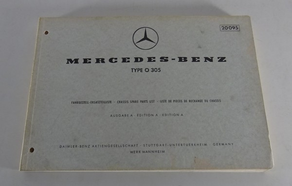 Teilekatalog Mercedes-Benz Bus Typ O 305 Fahrgestell Stand 02/1969