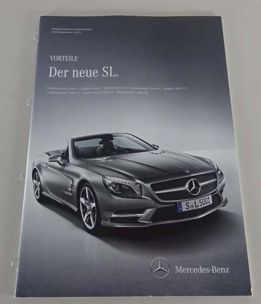 Produktinformationen / Vorteile Mercedes-Benz SL Typ R231 Stand 12/2011