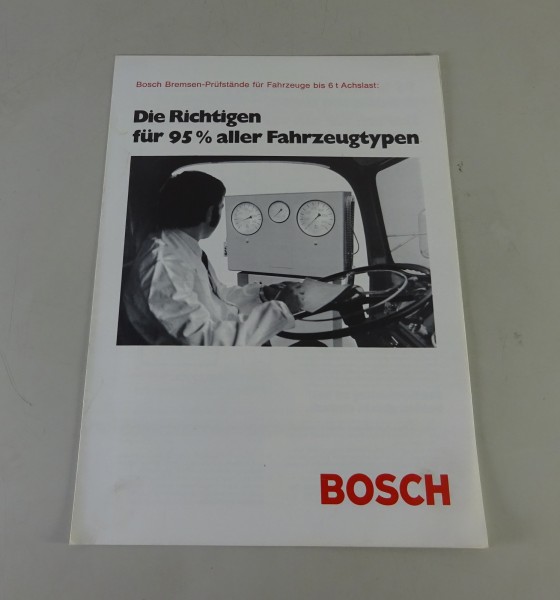 Prospekt / Broschüre Bosch Rollenbremsenprüfstände BPS 102 / 103 Stand 08/1972
