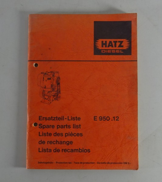 Teilekatalog / Parts list Hatz Dieselmotor E 950.12 von 04/1979