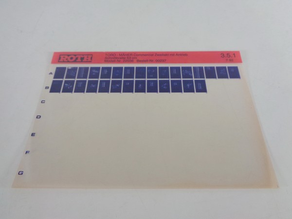 Microfich Teilekatalog Roth Toro 22036 Rasenmäher Commerical von 07/1992